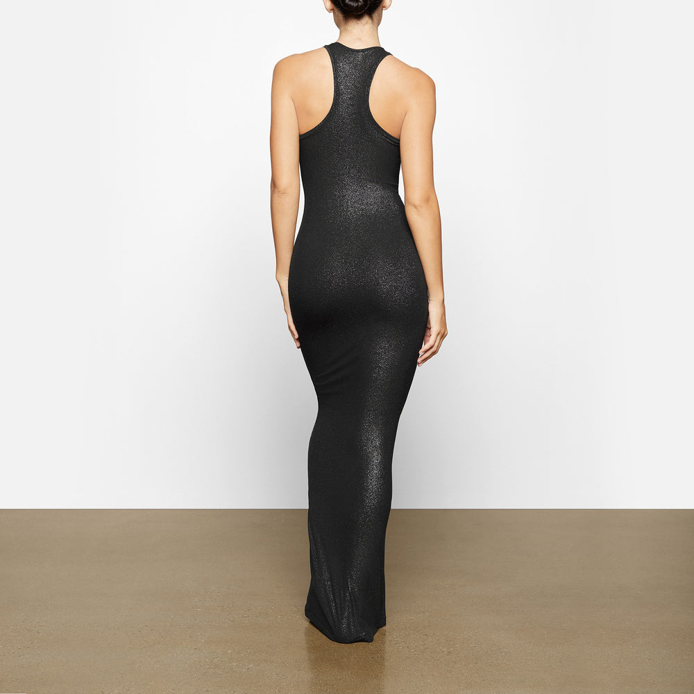 Skims SOFT LOUNGE SHIMMER RACERBACK Dress Zwart | WNL-460189