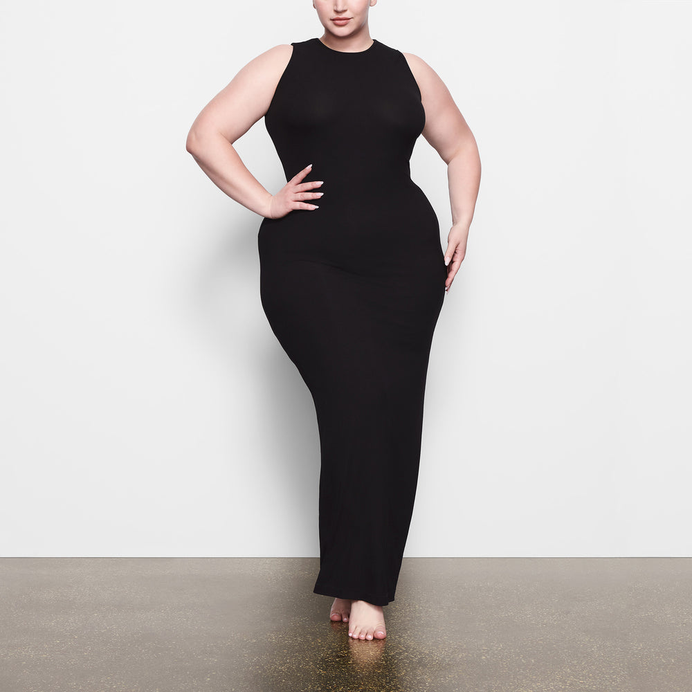 Skims SOFT LOUNGE SLEEVELESS LONG Dress Zwart | BFV-164329