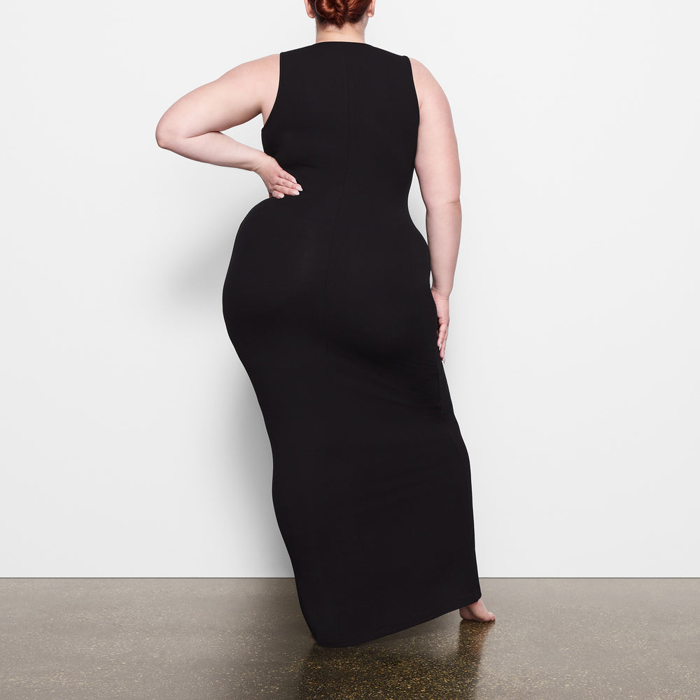 Skims SOFT LOUNGE SLEEVELESS LONG Dress Zwart | BFV-164329
