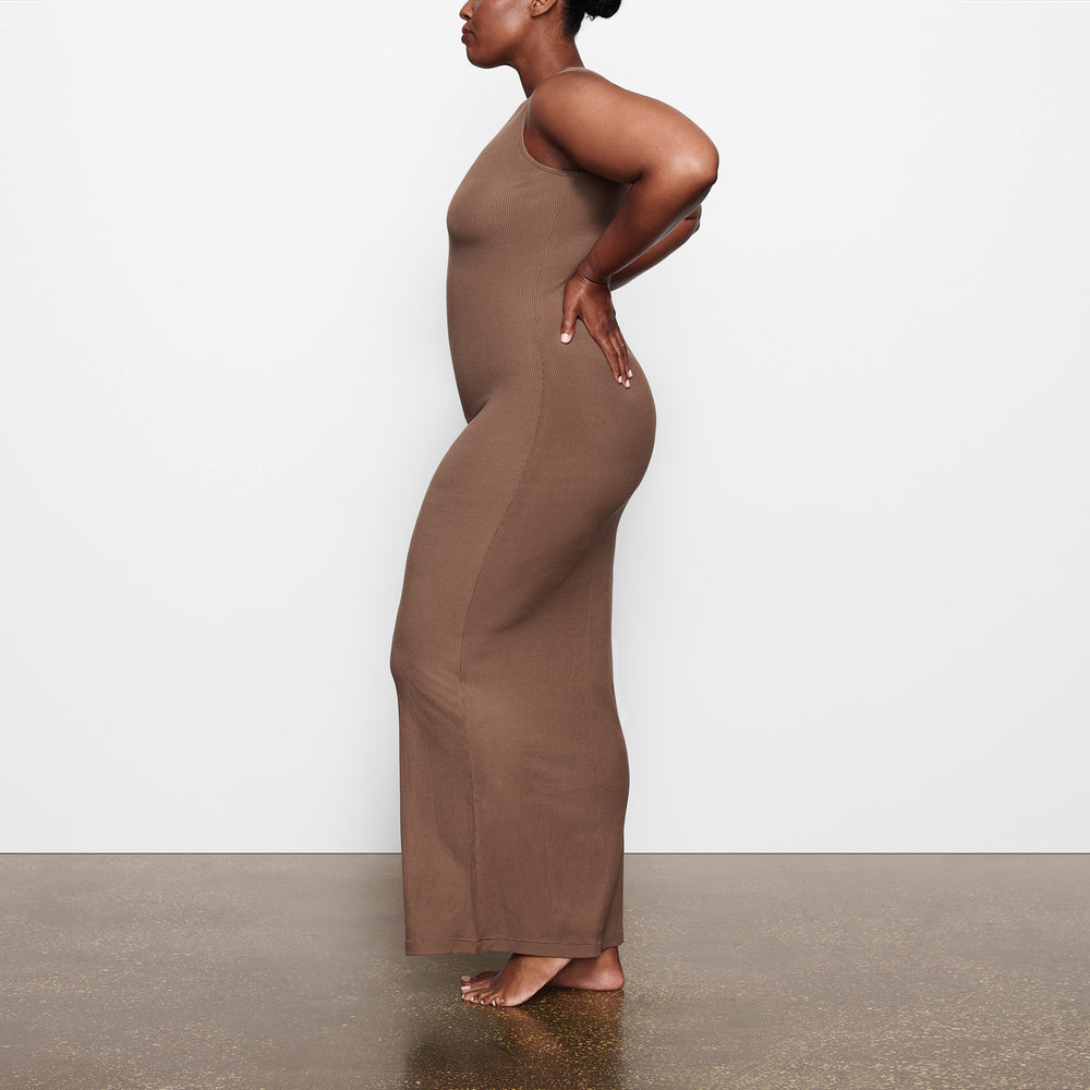 Skims SOFT LOUNGE SLEEVELESS LONG Dress Abrikoos | NMV-275643