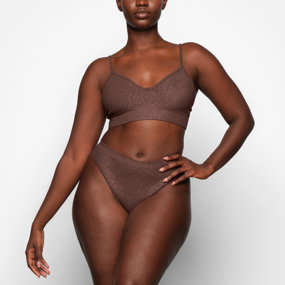 Skims SOFT SMOOTHING SHINE Bralette Chocola | YXG-650481