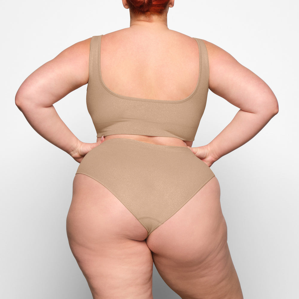 Skims SOFT SMOOTHING SHINE SCOOP NECK Bralette Beige | IHZ-543627