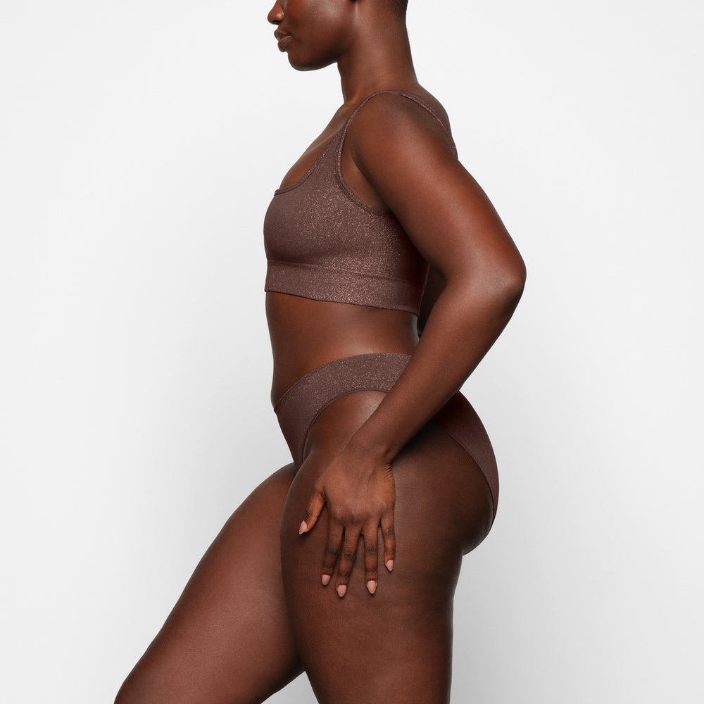 Skims SOFT SMOOTHING SHINE SCOOP NECK Bralette Chocola | OBU-390624