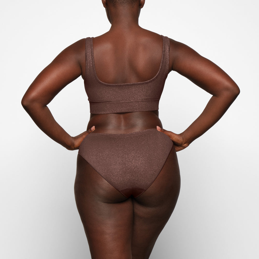 Skims SOFT SMOOTHING SHINE SCOOP NECK Bralette Chocola | OBU-390624