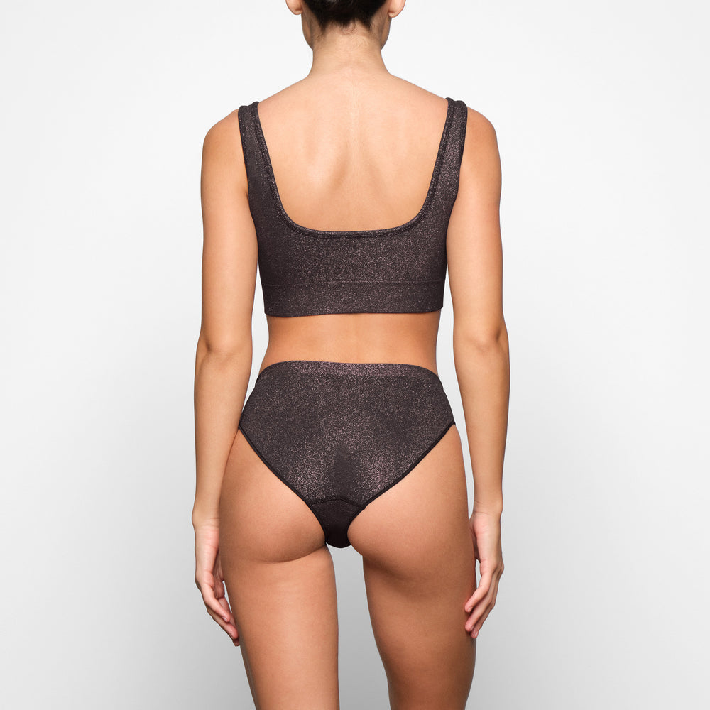 Skims SOFT SMOOTHING SHINE SCOOP NECK Bralette Zwart | ZTP-536701