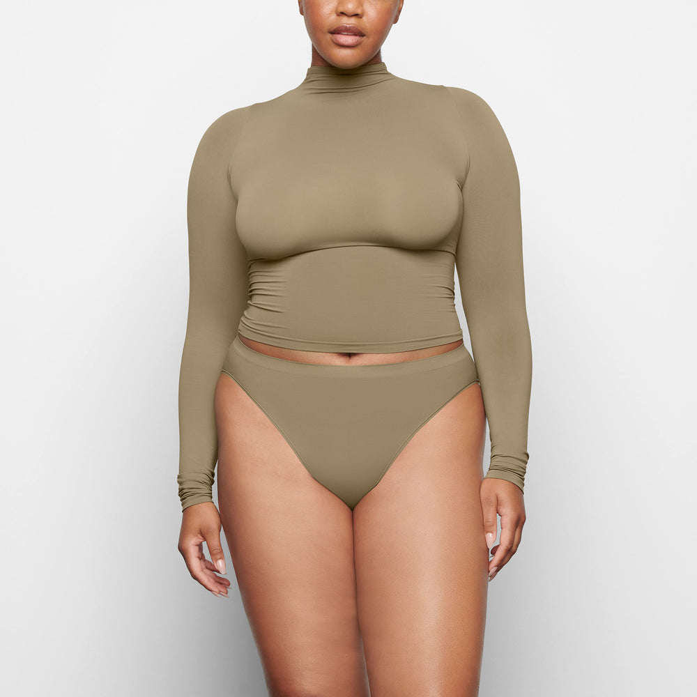 Skims SOFT SMOOTHING TURTLENECK TOP T-shirt Groen | NOT-907162