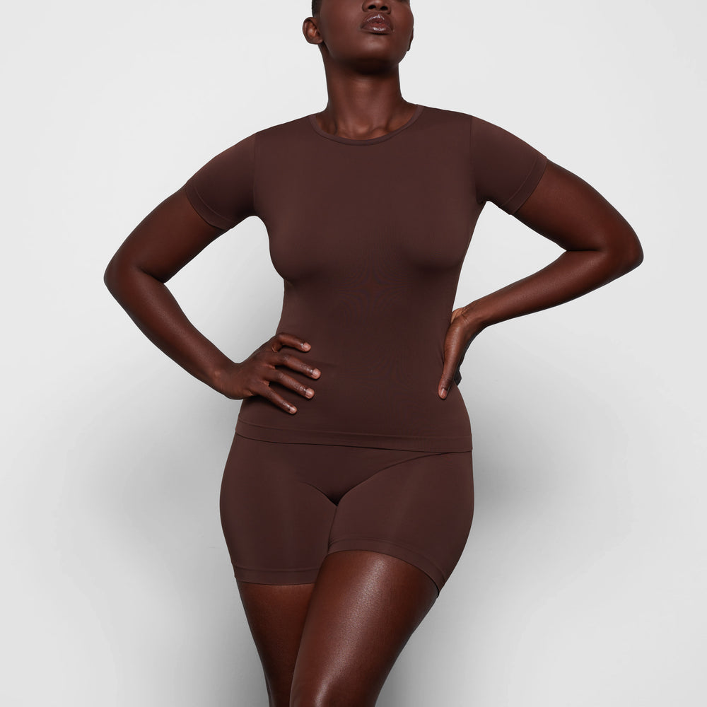 Skims SOFT SMOOTHING T-shirt Chocola | SCU-924781