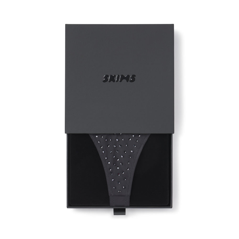 Skims SPARKLE JERSEY MINI Thong Zwart | BPI-240739