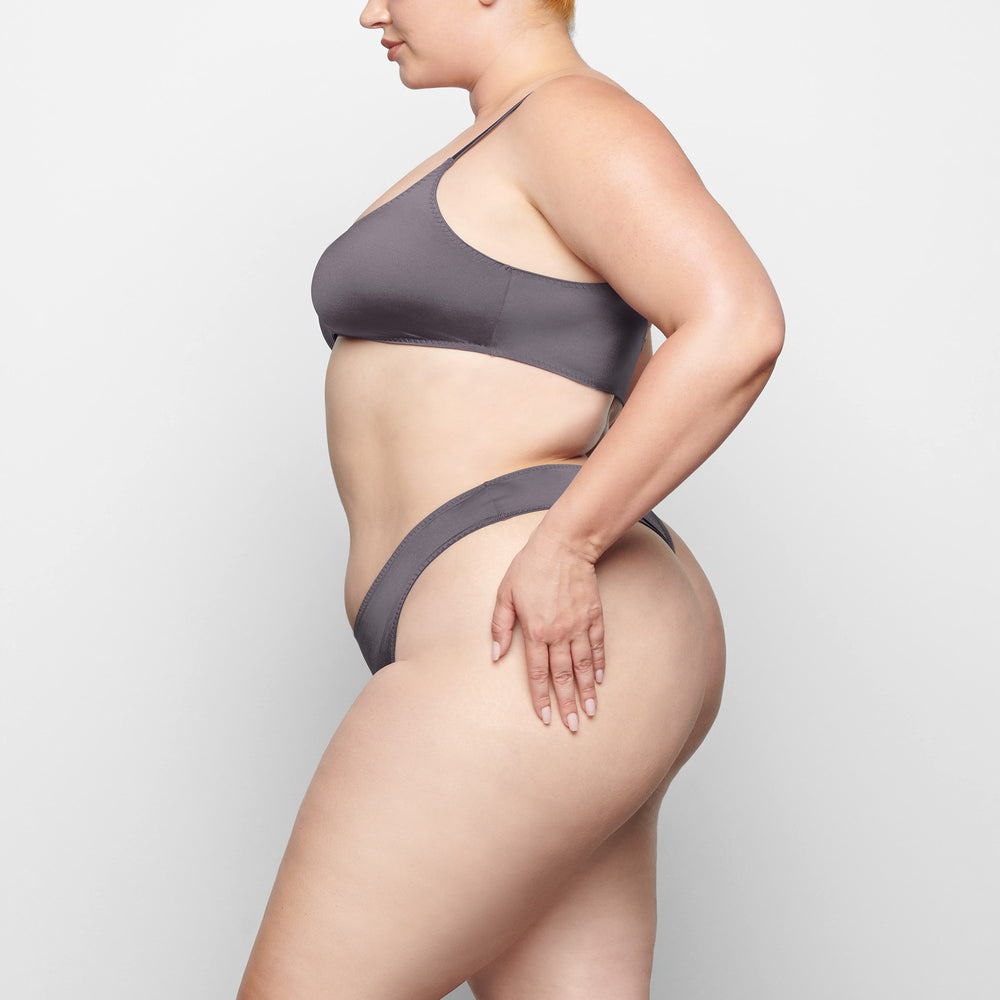 Skims STRETCH SATIN CHEEKY Tanga Paars | EVI-984350