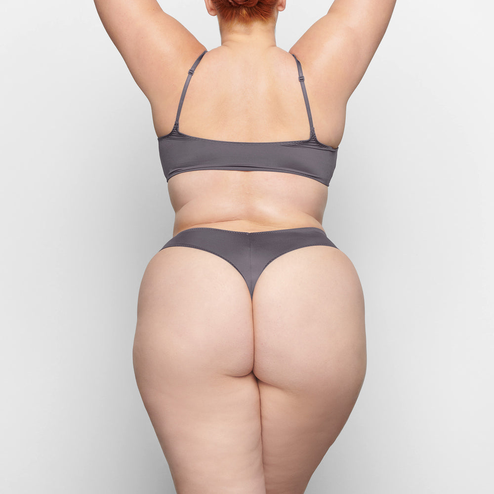 Skims STRETCH SATIN CHEEKY Tanga Paars | EVI-984350