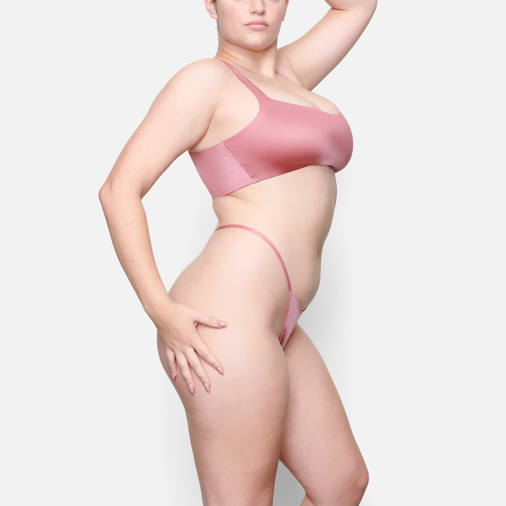 Skims STRETCH SATIN DIP Thong Roze | EYV-708359