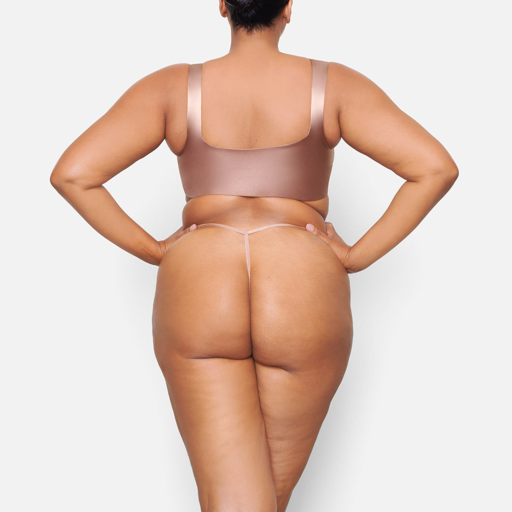 Skims STRETCH SATIN DIP Thong Roze | YPV-205184