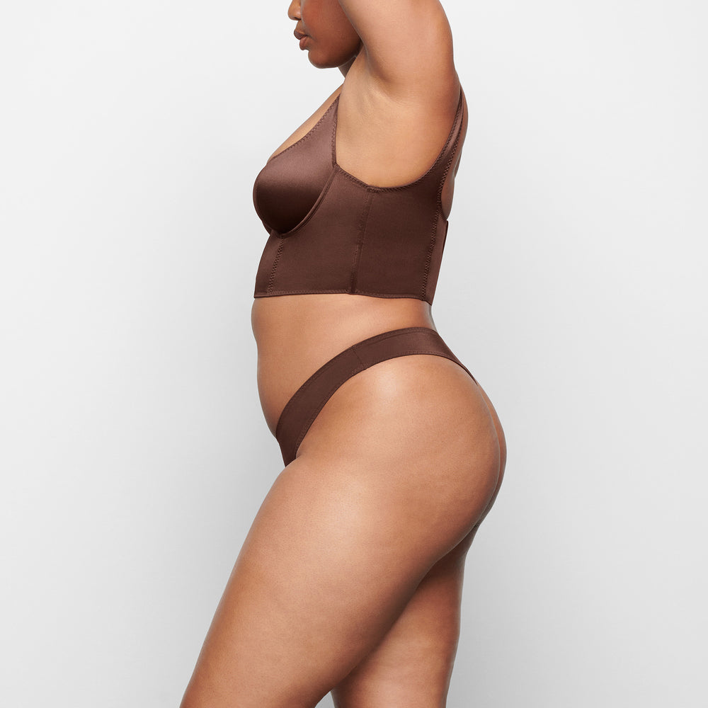 Skims STRETCH SATIN Korset Chocola | VOM-706124