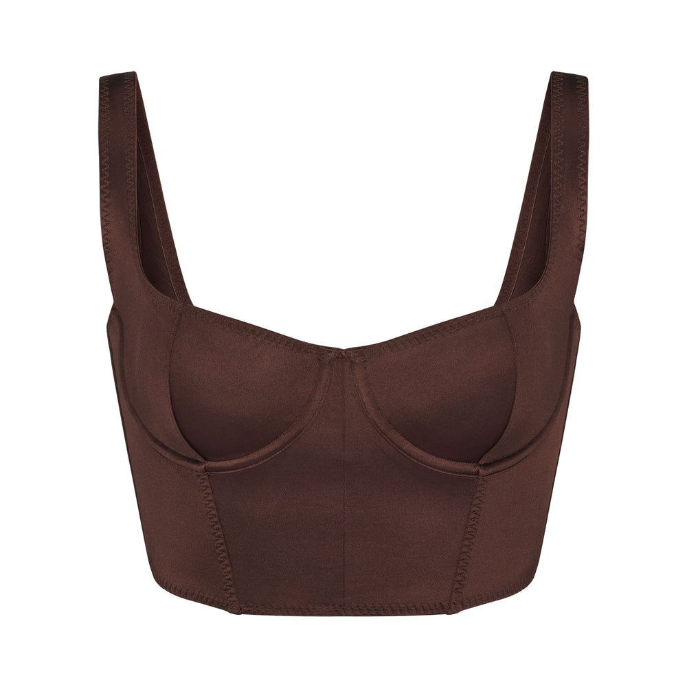 Skims STRETCH SATIN Korset Chocola | VOM-706124
