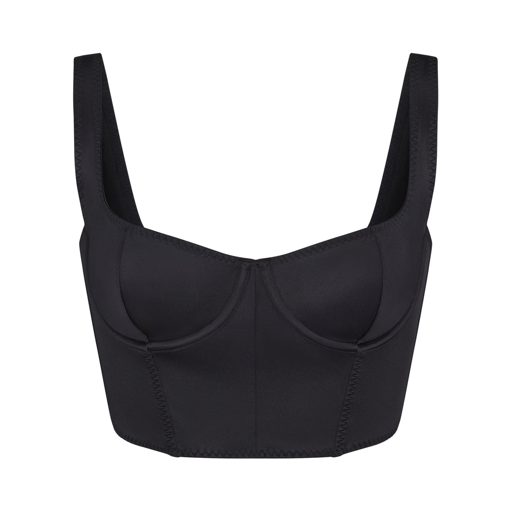 Skims STRETCH SATIN Korset Zwart | OYH-632187