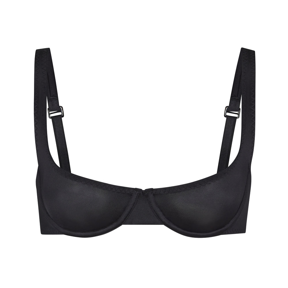 Skims STRETCH SATIN SCOOP Underwire Bra Zwart | IPY-420973