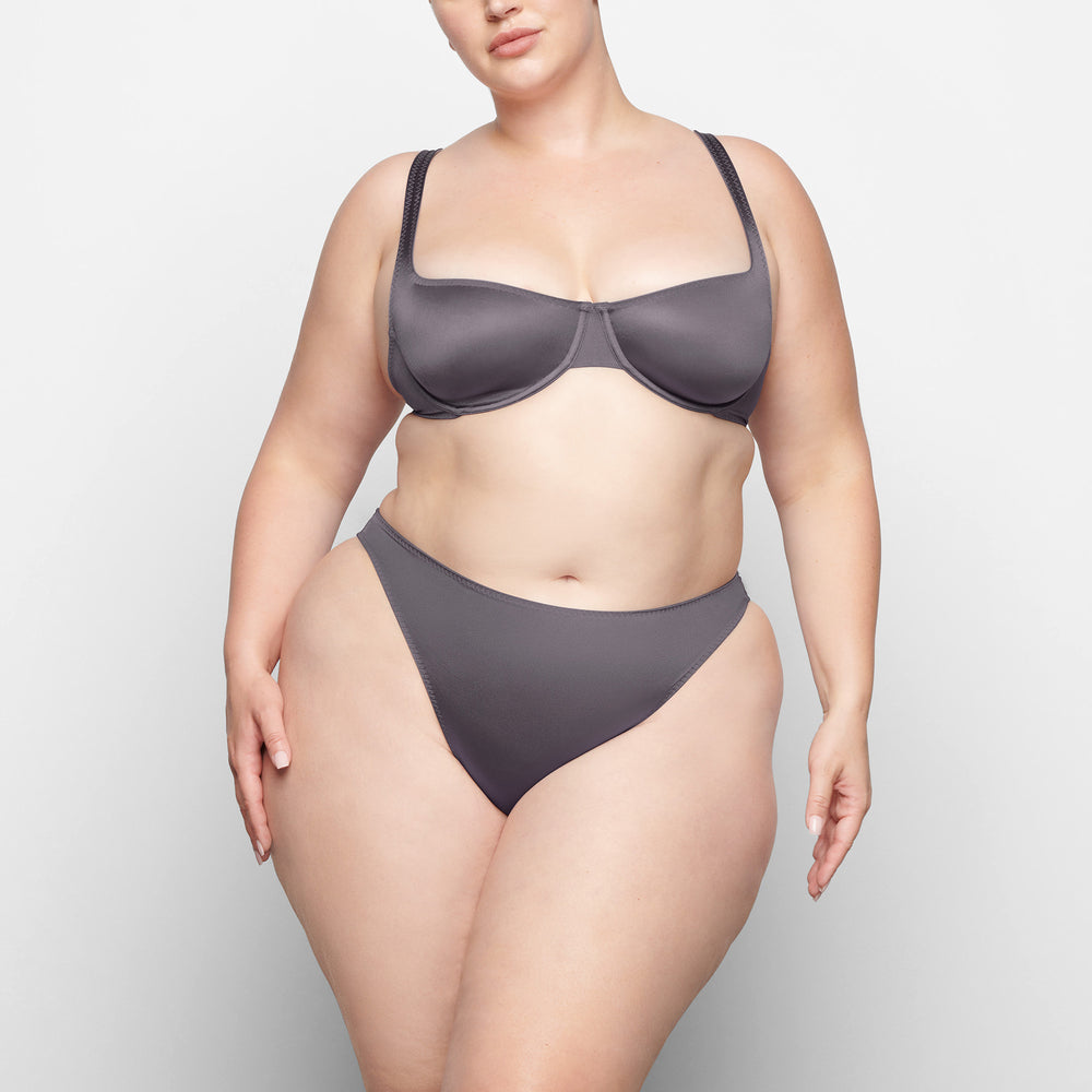 Skims STRETCH SATIN SCOOP Underwire Bra Paars | XSY-048276
