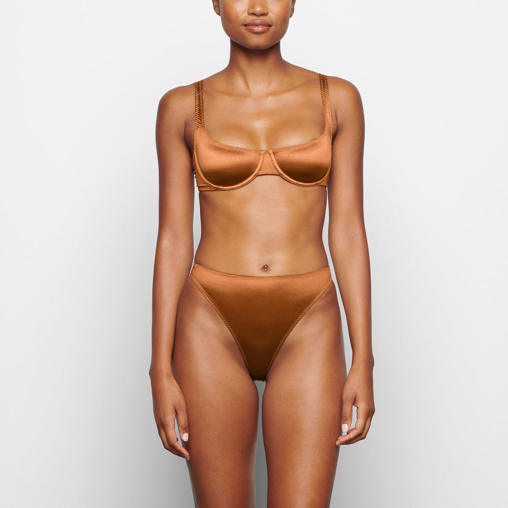 Skims STRETCH SATIN SCOOP Underwire Bra Abrikoos | YAV-981052
