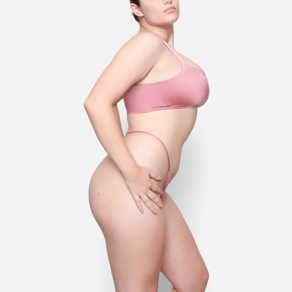 Skims STRETCH SATIN Square Neck Bra Roze | IAF-478291