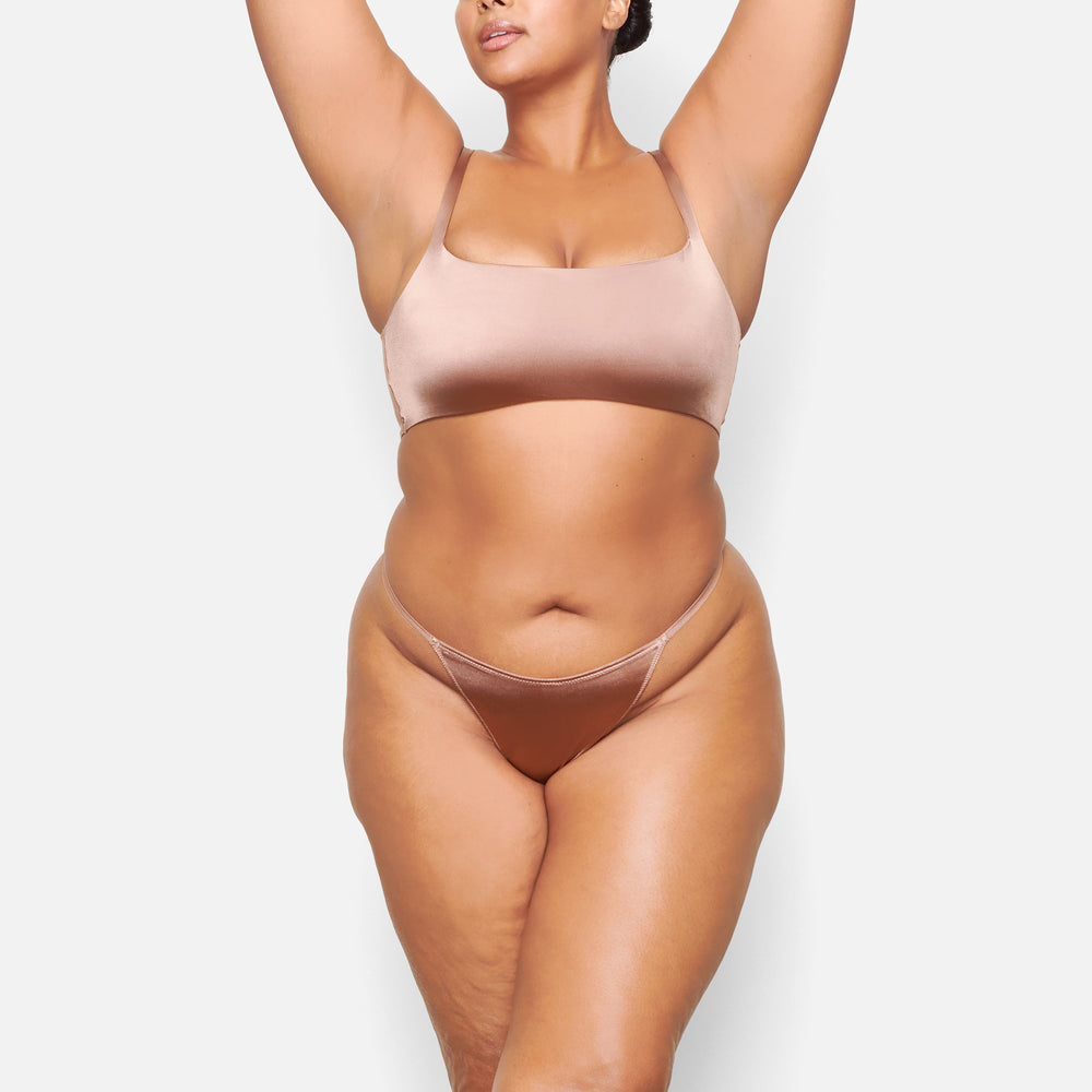 Skims STRETCH SATIN Square Neck Bra Roze | LGP-109752