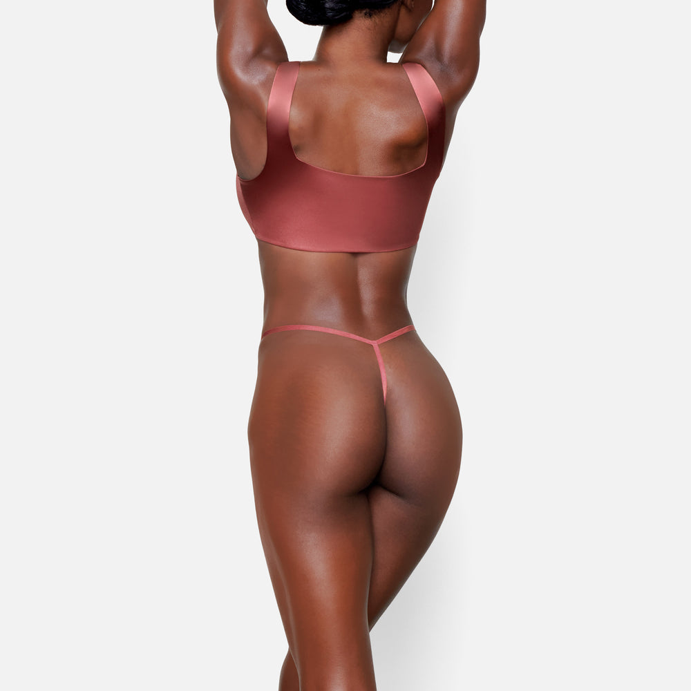 Skims STRETCH SATIN Square Neck Bra Roze | WIF-867312