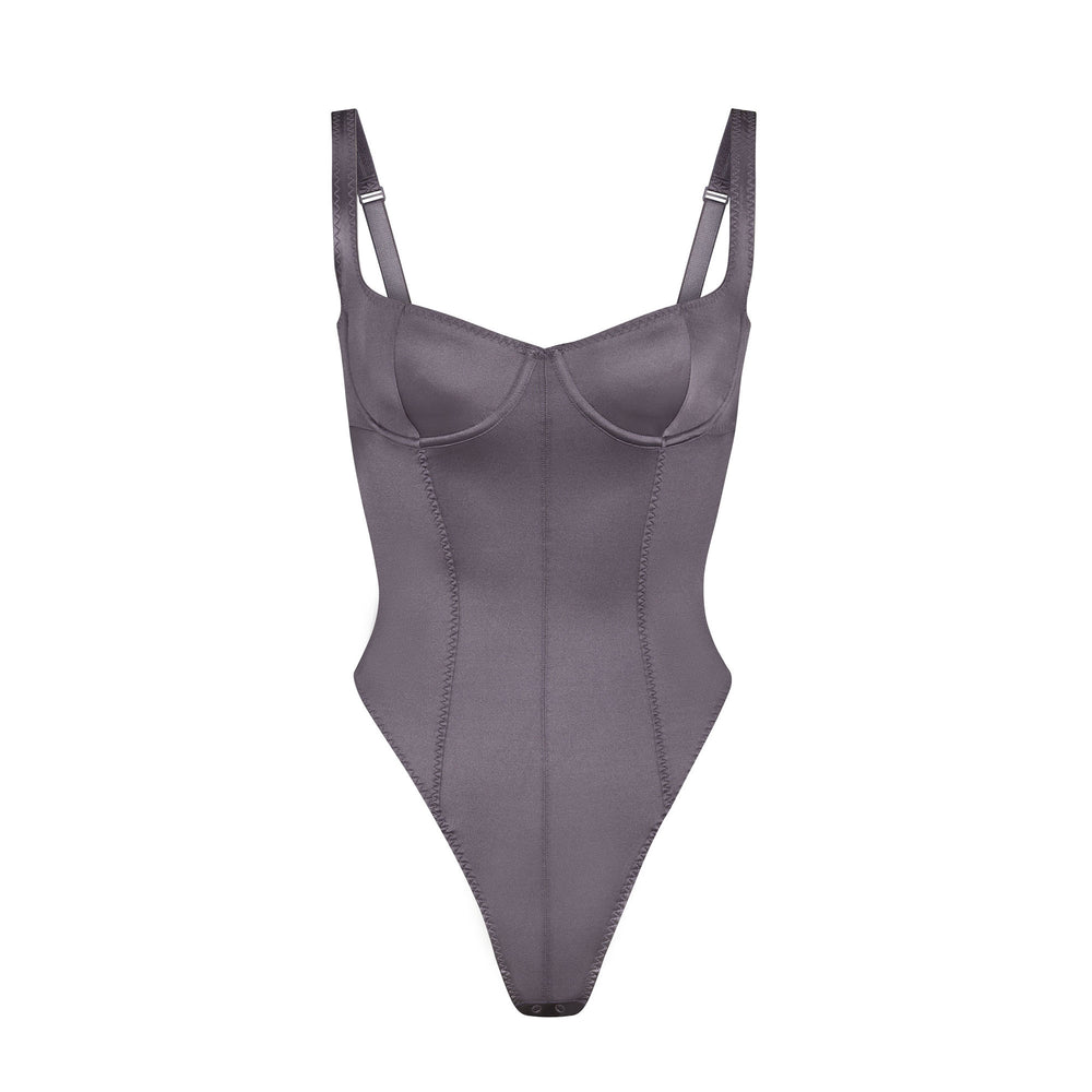 Skims STRETCH SATIN Stretch Satin Bodysuit Paars | MYQ-704913