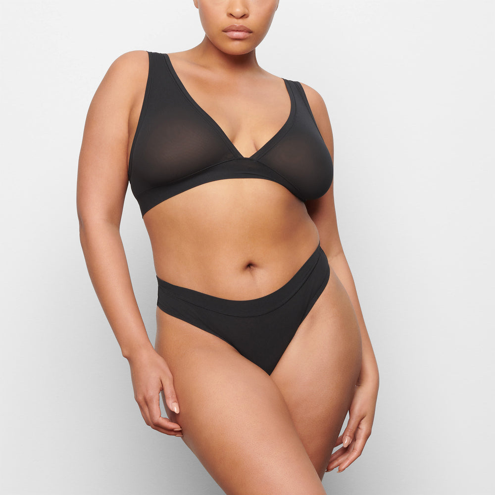 Skims SUMMER MESH DIPPED Thong Zwart | ROU-725684