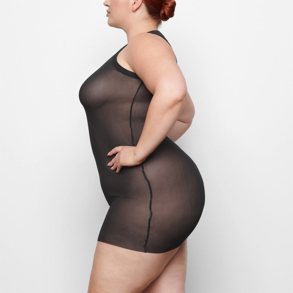 Skims SUMMER MESH HIGH NECK TANK Dress Zwart | VYA-293816
