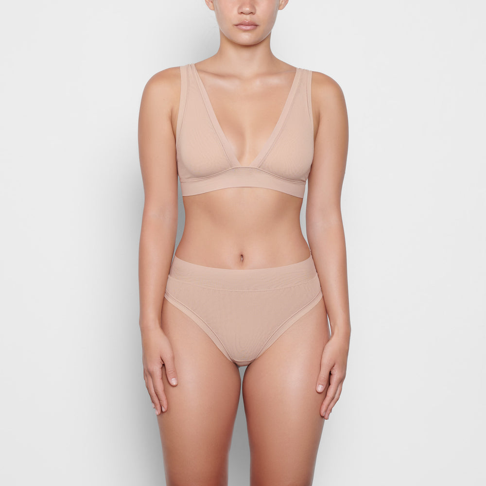 Skims SUMMER MESH MID WAIST Thong Beige | WOM-365091
