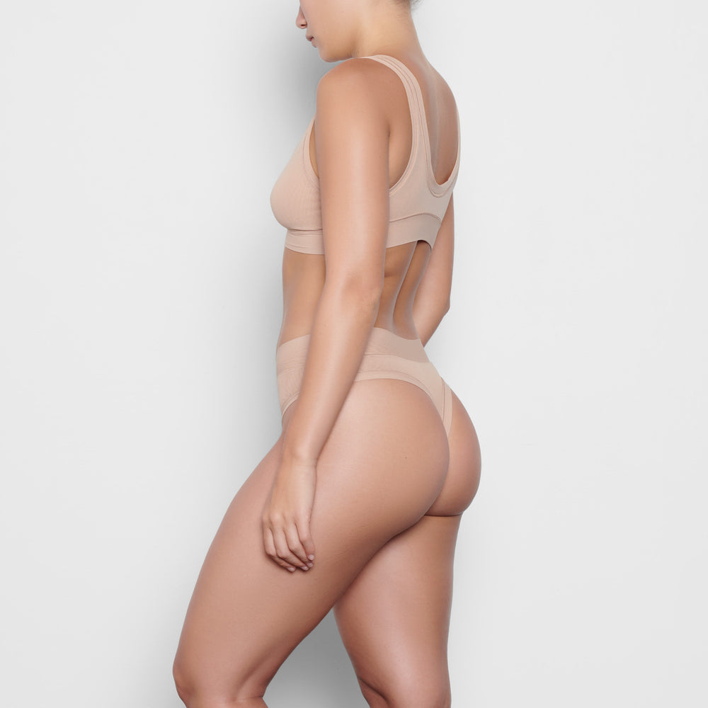 Skims SUMMER MESH MID WAIST Thong Beige | WOM-365091
