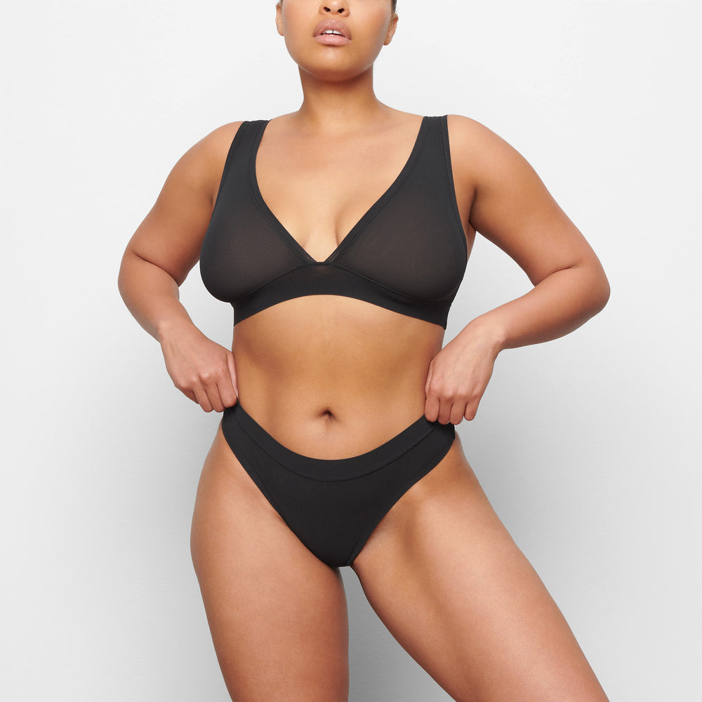 Skims SUMMER MESH PLUNGE Bralette Zwart | XOE-097431