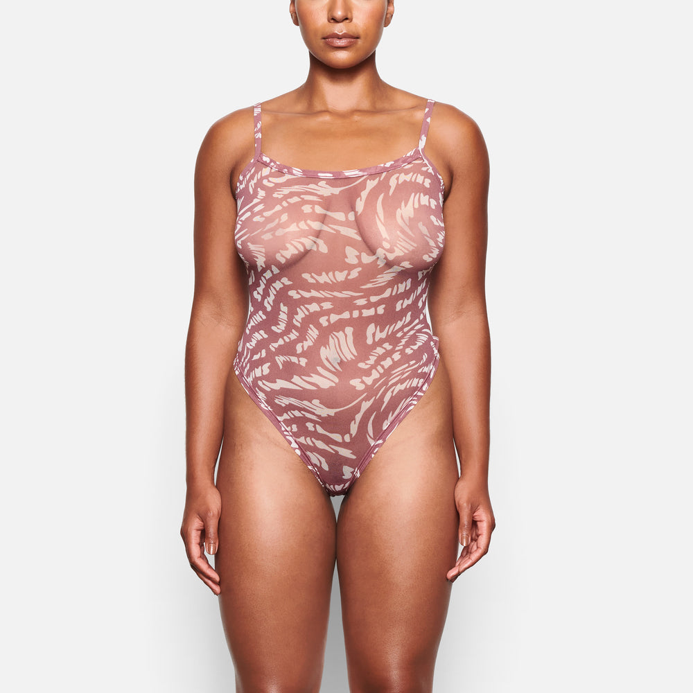 Skims SUMMER MESH Strappy Bodysuit RASPBERRY SWIRL | EZS-369871