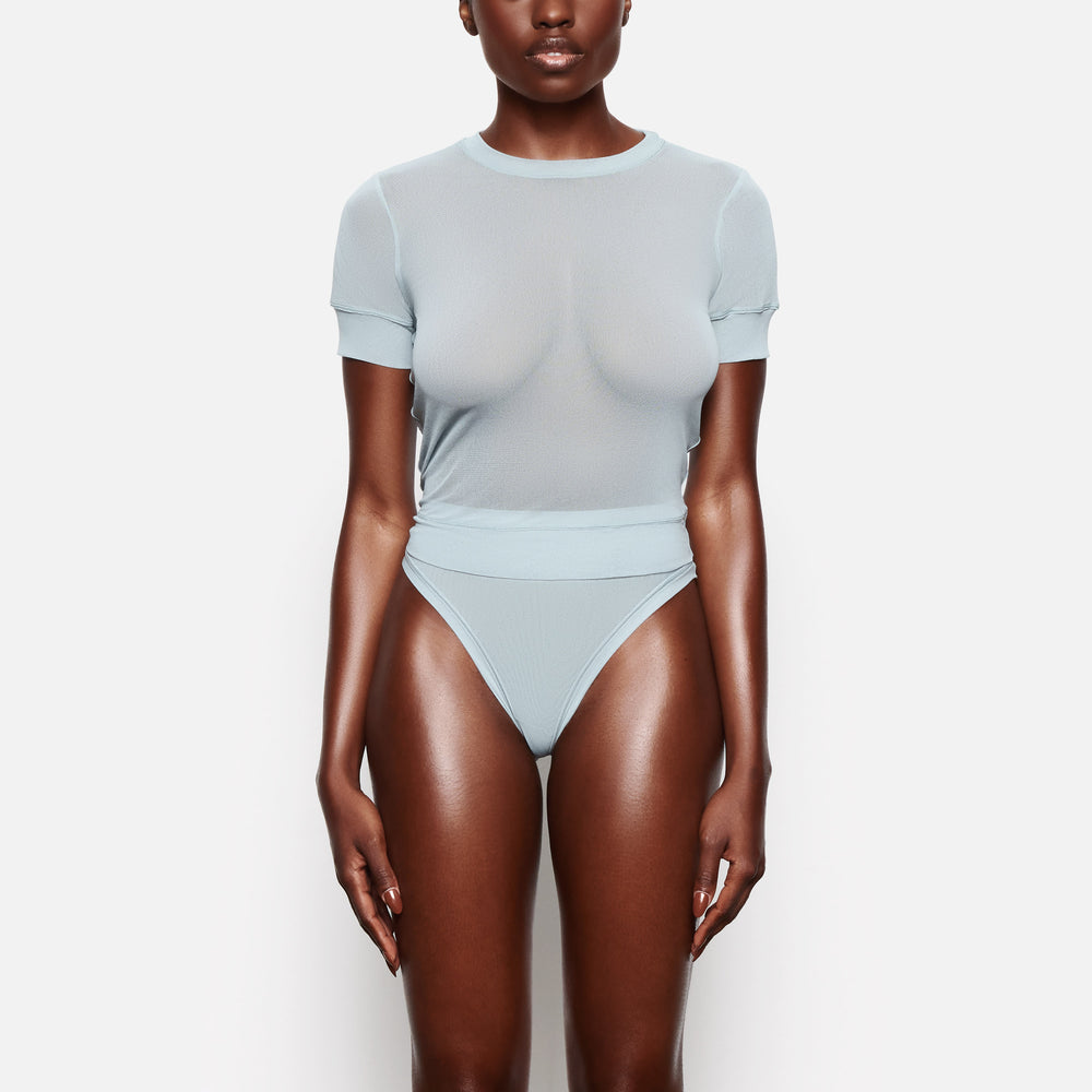 Skims SUMMER MESH T-shirt Blauw | BQA-189450
