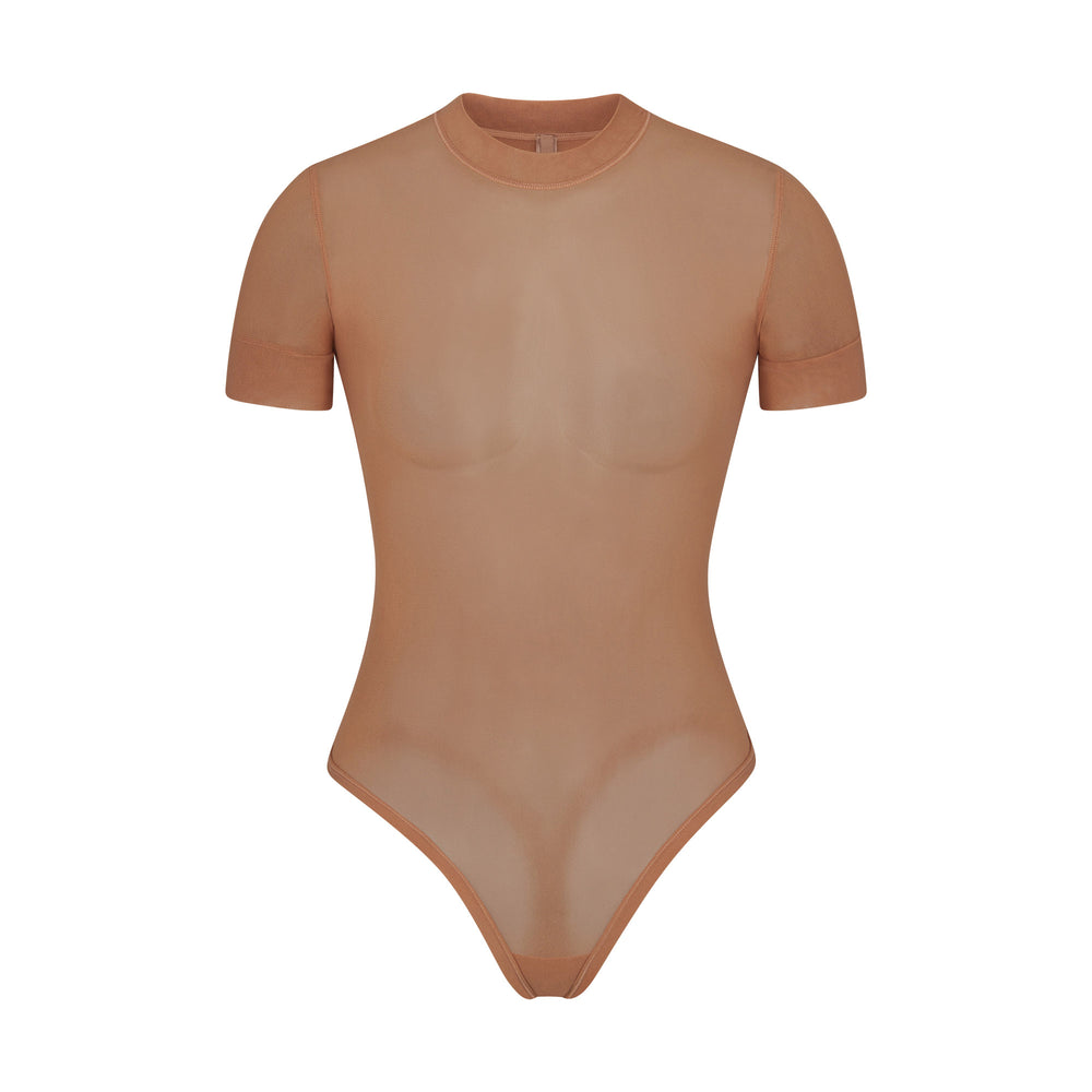 Skims SUMMER MESH T-shirt Bodysuit Abrikoos | IYO-624098
