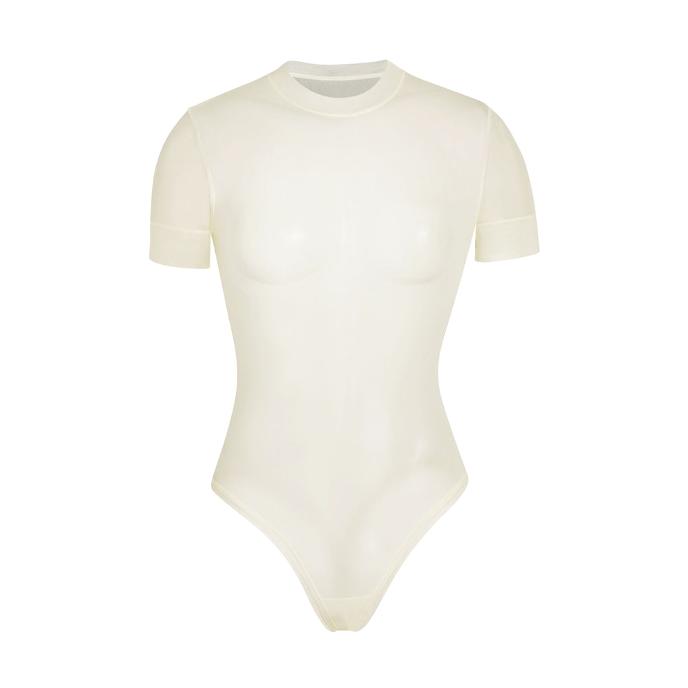Skims SUMMER MESH T-shirt Bodysuit Wit | PDM-278136