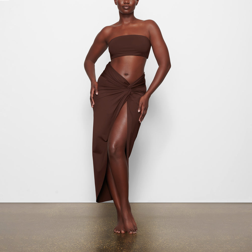 Skims SWIM BANDEAU BIKINI TOP Two Pieces Chocola | YZN-391260