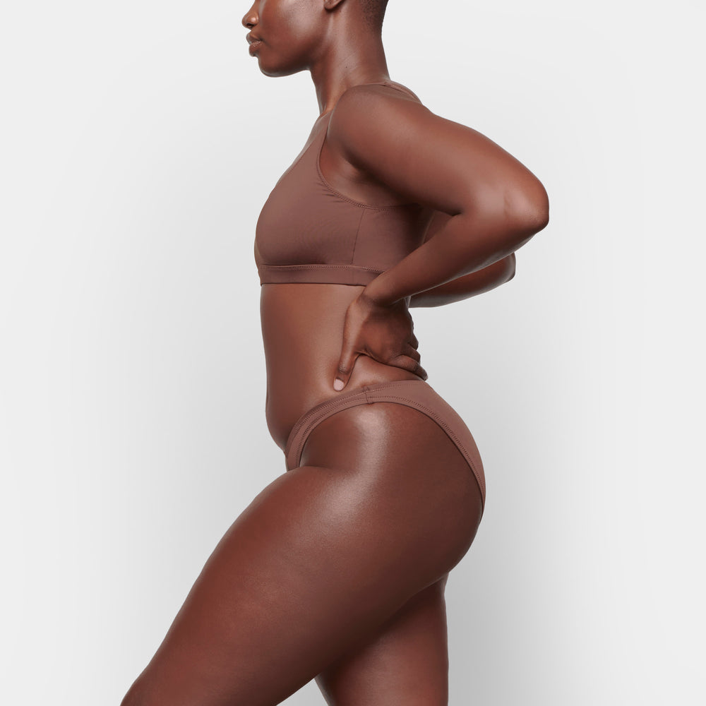 Skims SWIM DIPPED MID WAIST BOTTOMS Two Pieces Chocola | REM-856921