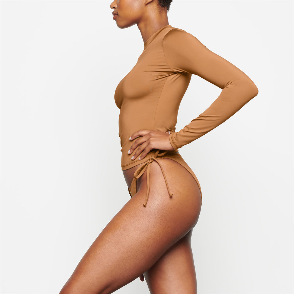 Skims SWIM LONG SLEEVE SHIRT Cover-ups Abrikoos | XWQ-149827