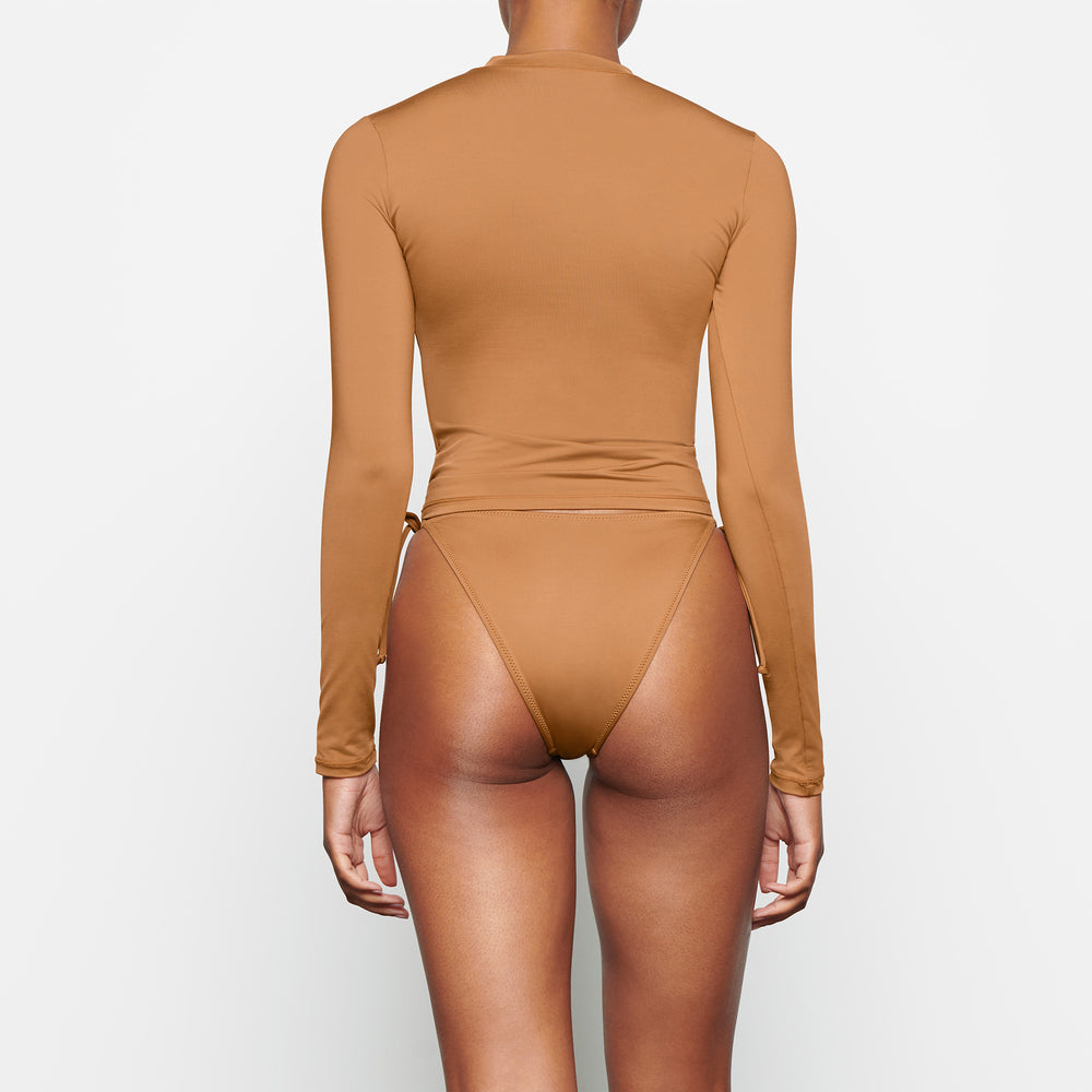 Skims SWIM LONG SLEEVE SHIRT Cover-ups Abrikoos | XWQ-149827