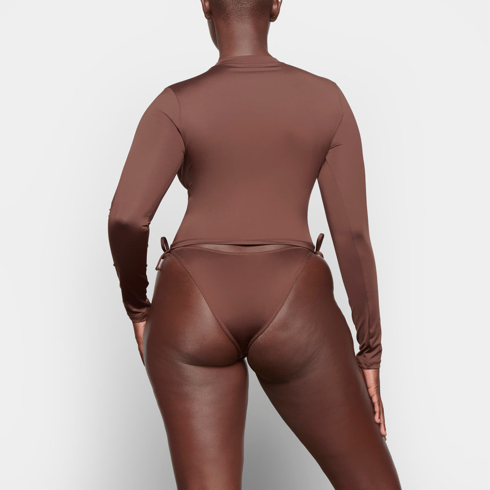 Skims SWIM LONG SLEEVE SHIRT Cover-ups Chocola | KZS-047512
