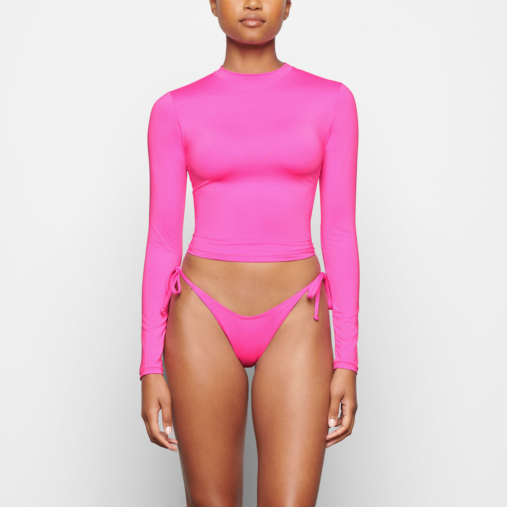 Skims SWIM LONG SLEEVE SHIRT Cover-ups Roze | XSD-820697