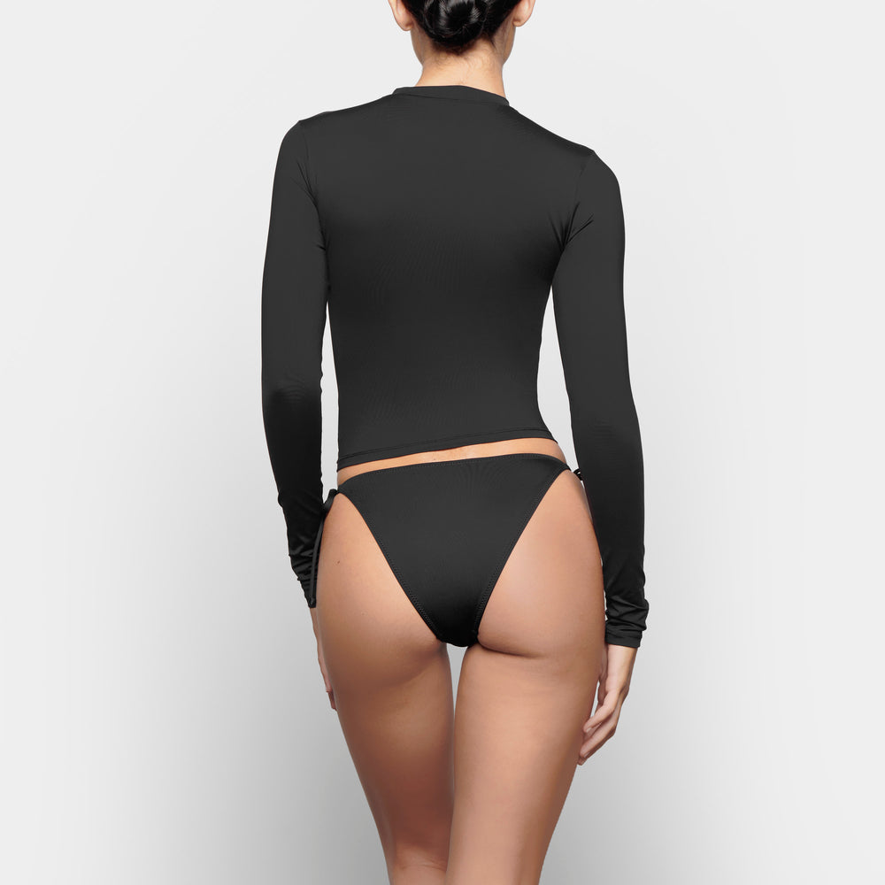 Skims SWIM LONG SLEEVE SHIRT Cover-ups Zwart | KHP-247069