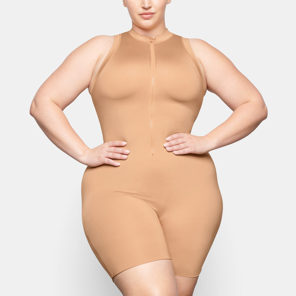 Skims SWIM MOCK NECK CYCLE SUIT One Piece Beige | QNL-930726