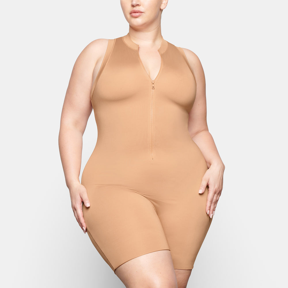 Skims SWIM MOCK NECK CYCLE SUIT One Piece Beige | QNL-930726