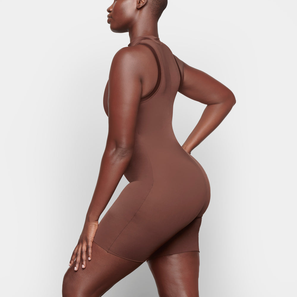 Skims SWIM MOCK NECK CYCLE SUIT One Piece Chocola | XGI-589014