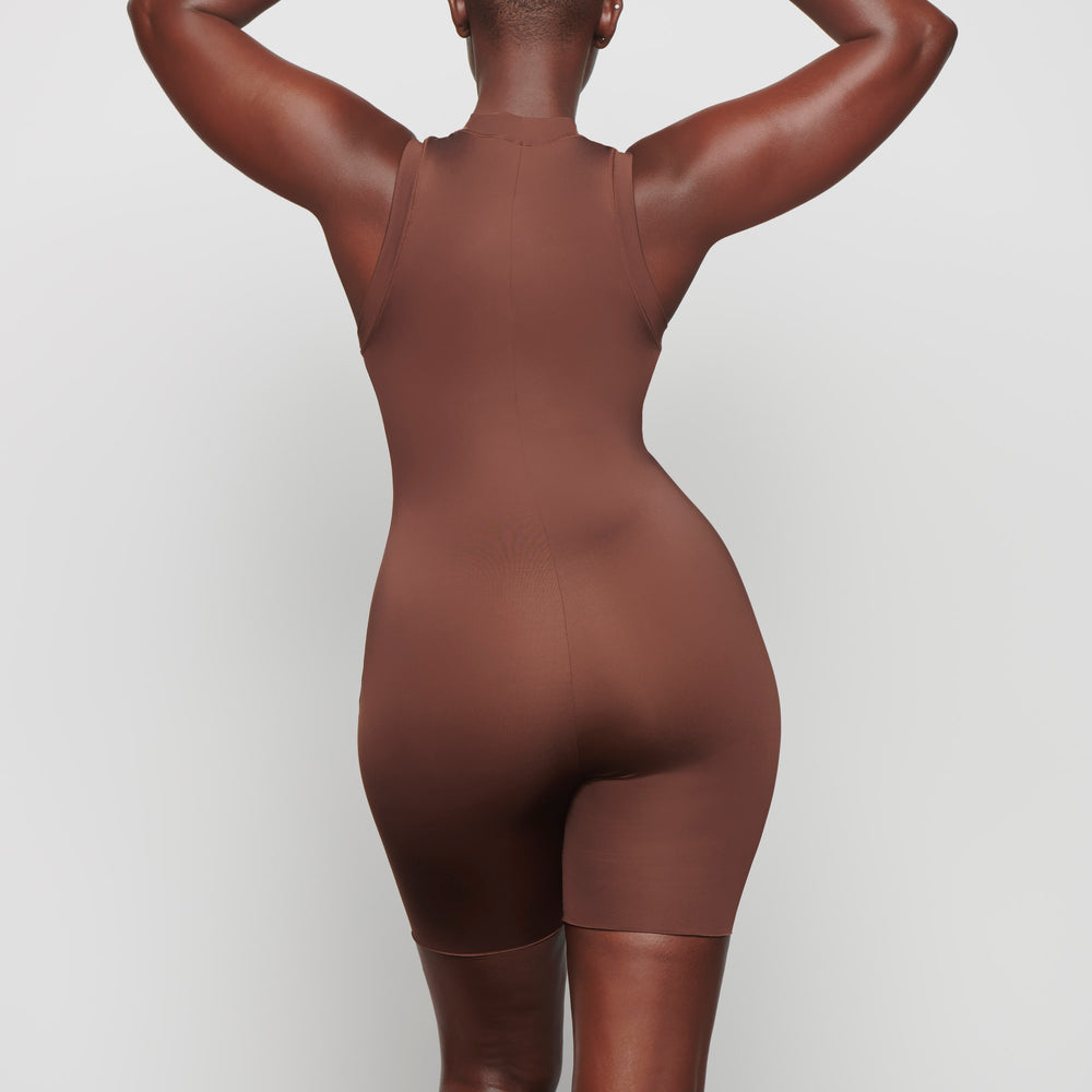 Skims SWIM MOCK NECK CYCLE SUIT One Piece Chocola | XGI-589014