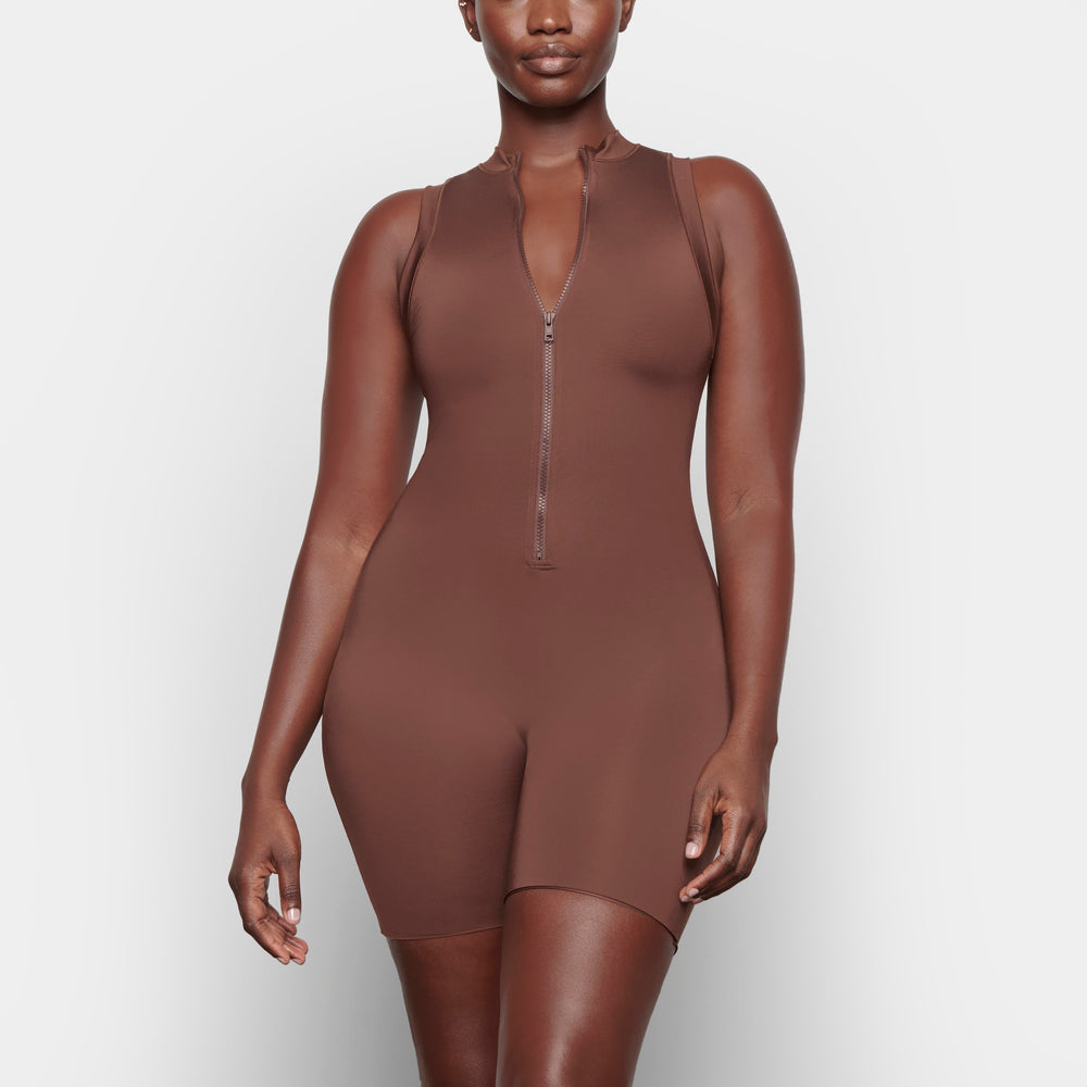 Skims SWIM MOCK NECK CYCLE SUIT One Piece Chocola | XGI-589014