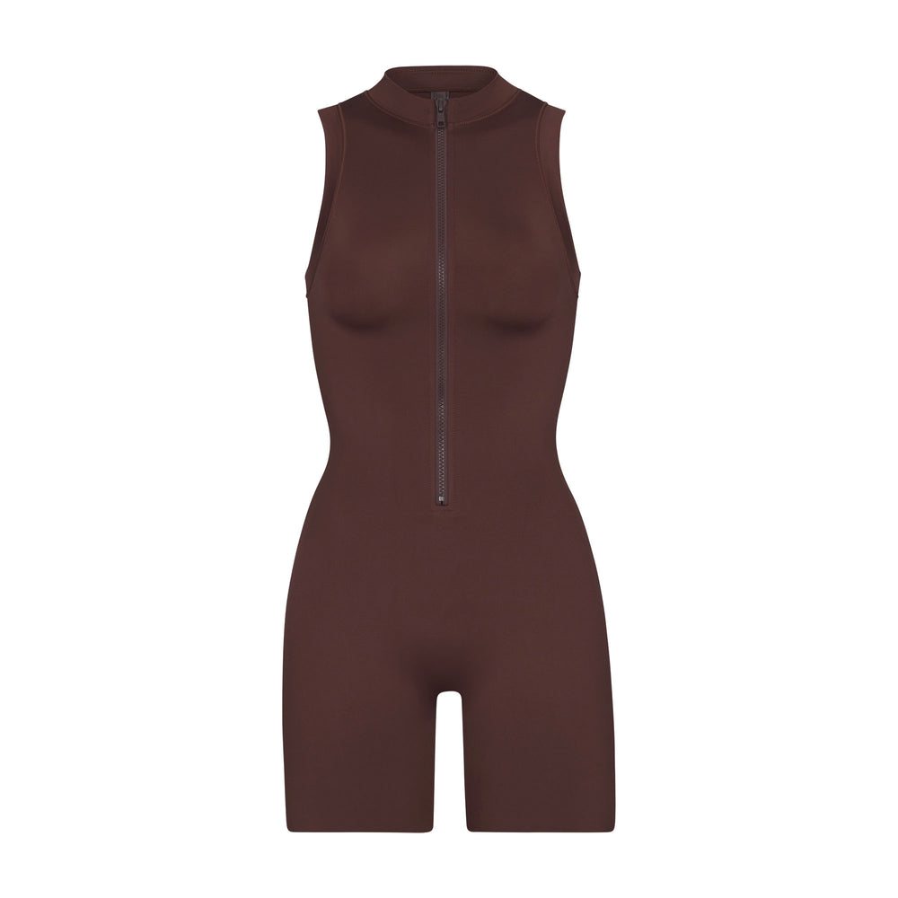 Skims SWIM MOCK NECK CYCLE SUIT One Piece Chocola | XGI-589014