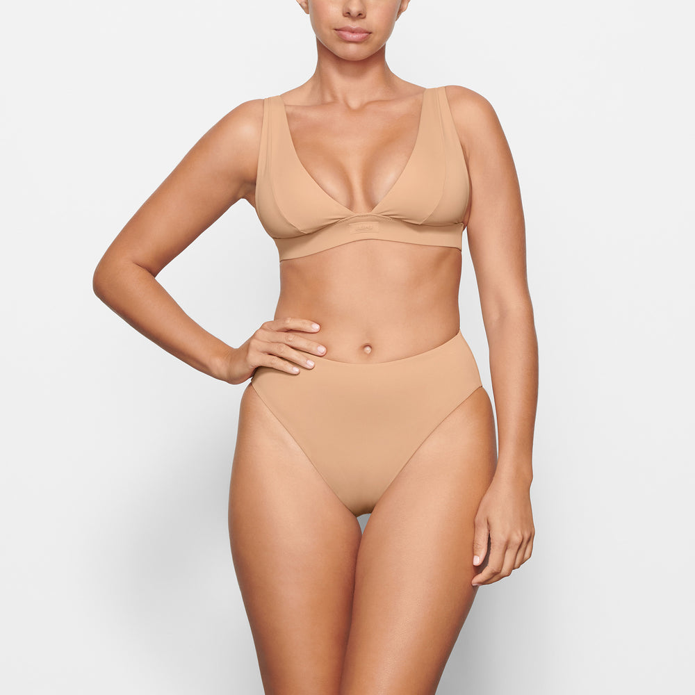 Skims SWIM PLUNGE Bikini Top Beige | XRE-416907