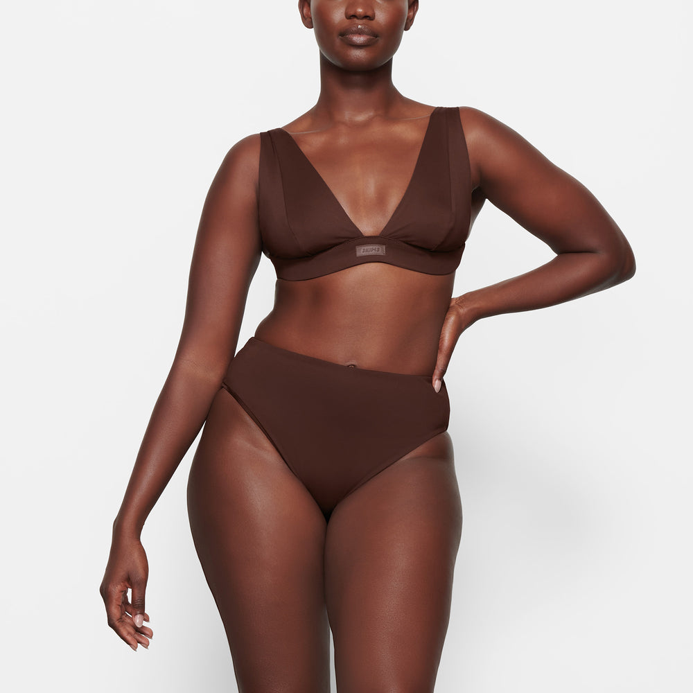 Skims SWIM PLUNGE Bikini Top Chocola | KQD-243817